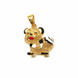 COLGANTE ORO 18KT OSO PANDA ESMALTE HILO D21X19MM PESO G1,90