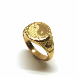 SELLO ORO 18KT MACIZO YIN YANG D15X2,5MM PESO G15,65