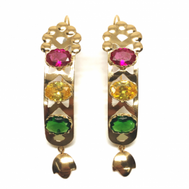 PENDIENTES ORO 18KT SEMAFOROS GRANDES D49X12MM PESO G6,65