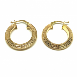 AROS ORO 18KT GRECA CHAFLAN D15X3,75MM PESO G2,65