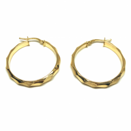 AROS ORO 18KT MEDIA CAÑA SATINADO D25X3,80MM PESO G2,40