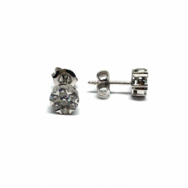 PENDIENTES ORO 18KT, BRILLANTES (H-SI) 12P 0,406CTS 2P 0,120CTS D6,5MM  PESO G2,23