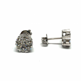 PENDIENTES ORO 18KT, BRILLANTES (H-SI) 12P 0,840CTS 2P 0,185CTS D7MM  PESO G3,10