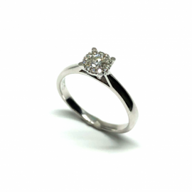  	ANILLO ORO 18 KT Y BRILLANTES (H-SI) 1P 0,170CTS 12P 0,084CTS D5,8MM PESO 2,95G 