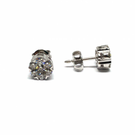 PENDIENTES ORO 18KT, BRILLANTES (H-SI) 12P 0,630CTS 2P 0,150CTS D7,1MM  PESO G2,95