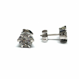 PENDIENTES ORO 18KT, BRILLANTES (H-SI) 12P 0,600CTS 2P 0,170CTS D7,5MM  PESO G3,55