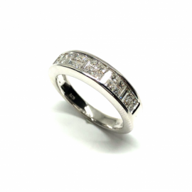  	ANILLO ORO 18 KT Y BRILLANTES (H-SI) 20P 0,600CTS 4P 0,150CTS D4,8MM PESO 5,39G 