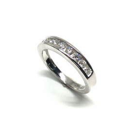 ANILLO ORO 18 KT Y BRILLANTES (H-SI) 9P 0,360CTS D3,9MM PESO 3,15G 