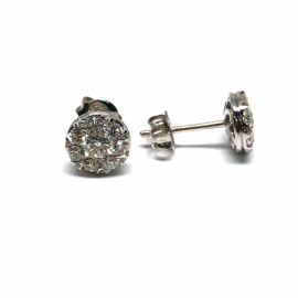 PENDIENTES ORO 18KT Y BRILLANTES (H-SI) 14P 0,642CTS 14P 0,029CTS 1P 0,001CTS 2P 0,245CTS 1P 0,024CTS D7,5MM PESO 1,80G 