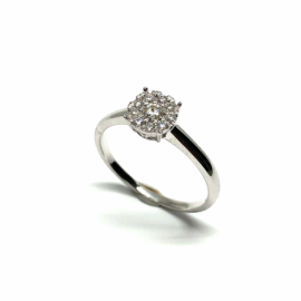 ANILLO ORO 18KT, BRILLANTES (H-SI) 9P 0,115CTS 1P 0,085CTS D6,5MM PESO G2,09