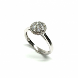 ANILLO ORO 18KT, BRILLANTES (H-SI) 4P 0,328CTS 4P 0,025CTS 23P 0,078CTS 1P 0,023CTS D9MM PESO G3,05