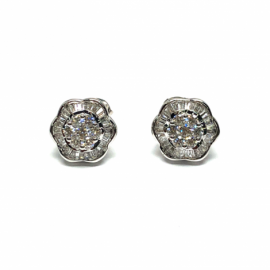 PENDIENTES BRILLANTE 18KT (SI H) 61P 0,327CTS 2P 0,127CTS 12P 0,321CTS  D11,1MM G3,50