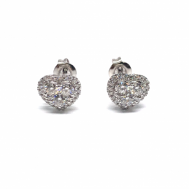 PENDIENTES ORO 18KT, BRILLANTES (H-SI) 6P 0,669CTS 6P 0,023CTS 40P 0,200CTS D8,5MM PESO G2,50
