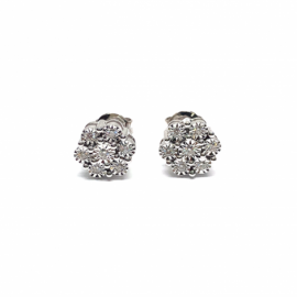 PENDIENTES ORO 18KT, BRILLANTES (H-SI) 14P 0,160CTS D9MM PESO G2,95