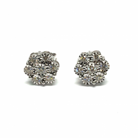 PENDIENTES ORO 18KT, BRILLANTES (H-SI) 12P 0,270CTS 2P 0,070CTS D10,5MM PESO G2,80