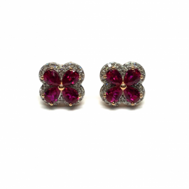 PENDIENTES BRILLANTE 18KT (VSI H) 64P 0,228CTS RUBI 4P D11MM G3,00