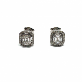 PENDIENTES ORO 18KT Y BRILLANTES (SI H) 6P 0,230CTS 4P 0,060CTS 44P 0,220CTS 8P 0,050CTS D9,5x8MM G2,70