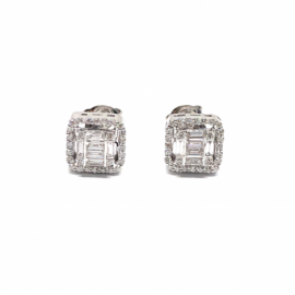 PENDIENTES ORO 18KT Y BRILLANTES (SI H) 14P 0,260CTS 56P 0,220CTS D8MM G3,85