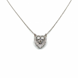 GARGANTILLA ORO 18KT Y BRILLANTES (H-SI) CORAZON 45CM 22P 0,11CTS 1P 0,05CTS D10X9MM PESO G1,00