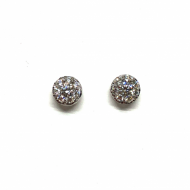 PENDIENTES ORO 18KT Y BRILLANTES (H-VSI) 2P 0,15CTS 14P 0,03CTS 14P 0,25CTS D6,25MM PESO G1,20