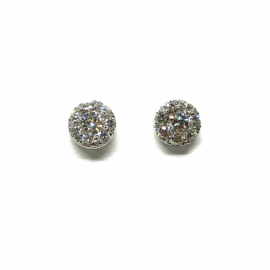 PENDIENTES ORO 18KT Y BRILLANTES (H-VSI) 14P 0,42CTS 2P 0,24CTS 14P 0,018CTS D7MM PESO G1,35