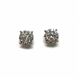 PENDIENTES ORO 18KT Y BRILLANTES (H-VSI) 2P 0,37CTS 18P 0,288CTS D6,5MM PESO G1,45