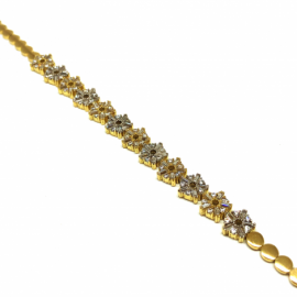 PULSERA ORO 18KT ROSETAS CIRCONITAS 19CM D6,5X2MM PESO G7,05