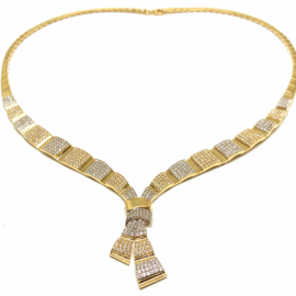 GARGANTILLA ORO 18KT TRAMO CIRCONITAS 45CM D9X2,5MM PESO G29,50