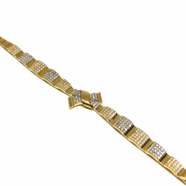 PULSERA ORO 18KT TRAMO CIRCONITAS 20CM D15X2,5MM PESO G12,10