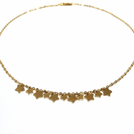 GARGANTILLA ORO 18KT CADENILLA ESTRELLAS 45CM D7MM PESO G3,90