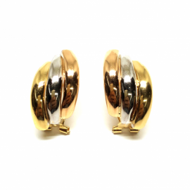 PENDIENTES ORO 18KT TRICOLOR OMEGA D24X13MM PESO G3,09