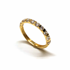 ANILLO ORO 18KT 10 CIRCONITAS PATILLA D2,5MM PESO G1,65