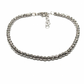 PULSERA PLATA 925 RODIADA BOLA DIAMANTADA 3MM