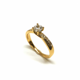 ANILLO ORO 18KT SOLITARIO D4,5MM PESO G2,80