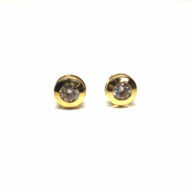 PENDIENTE ORO 18KT CHATON 5MM PESO G0,20