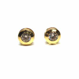 PENDIENTE ORO 18KT CHATON 6,5MM PESO G0,7