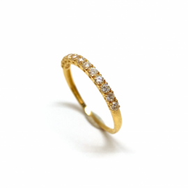 ANILLO ORO 18KT 12 CIRCONITAS PATILLA D2MM PESO G1,00