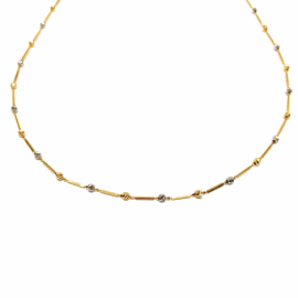 GARGANTILLA ORO 18KT BOLITAS BICOLOR 45CM D2,80MM PESO G3,65