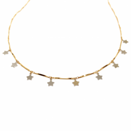 GARGANTILLA ORO 18KT BICOLOR ESTRELLAS 45CM D4MM PESO G3,45