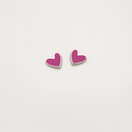 PENDIENTES PLATA 925 SUPERAGATHA CORAZON VIOLETA