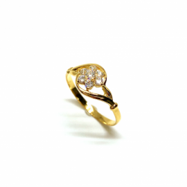 ANILLO ORO 18KT FLOR CIRCONITAS D13MM PESO G1,05