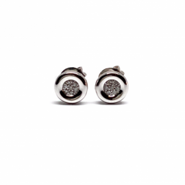 PENDIENTES ORO 18KT Y BRILLANTES (H-SI2) 7P 0,051CTS D7MM PESO G1,55