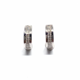 PENDIENTES ORO 18KT Y BRILLANTES (H-SI2) 56P 0,118CTS D9X3,75MM PESO G2,55