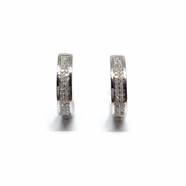 PENDIENTES ORO 18KT Y BRILLANTES (H-SI2) 64P 0,145CTS D10X3,3MM PESO G2,40