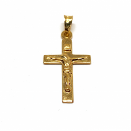 CRUZ ORO 18KT PLANA CRISTO D23X13MM PESO G1,25