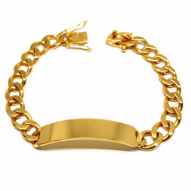 ESCLAVA ORO 18KT BARBADA 22CM D10X3MM CHAPA 44X10MM PESO G49,80