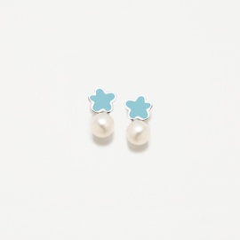 PENDIENTES PLATA 925 AGATHA RUIZ TU Y YO NUBE AZUL-PERLA LEONOR