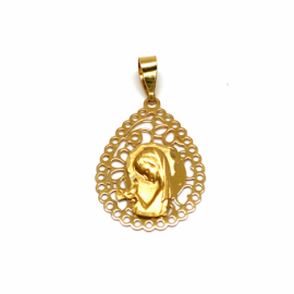 MEDALLA ORO 18KT VIRGEN NIÑA D20X14MM PESO G0,85