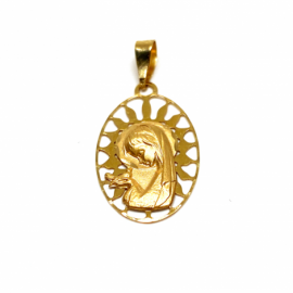 MEDALLA ORO 18KT VIRGEN NIÑA D20X12MM PESO G0,75