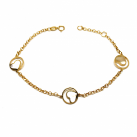 PULSERA ORO 18KT CORAZONES NACAR 19CM D10MM PESO G2,3